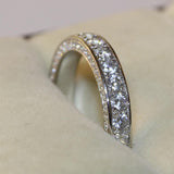 Classic Full Paved AAA+ Cubic Zirconia Diamonds Brilliant Round Ring - The Jewellery Supermarket
