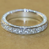 Classic Full Paved AAA+ Cubic Zirconia Diamonds Brilliant Round Ring - The Jewellery Supermarket