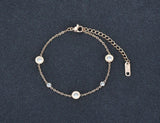 Classic Roman Numerals AAA+ Cubic Zirconia Diamonds Chain & Link Titanium Steel Bracelet - The Jewellery Supermarket