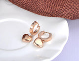 Classic Rose Gold Romantic Stainless Steel Love Heart Hoop Earrings - The Jewellery Supermarket