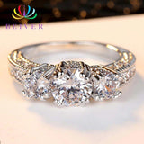 Clear 3 Stones AAA Zircon White Gold Filled Engagement Ring- Wholesale Prices by Jewellery Supermarket - The Jewellery Supermarket