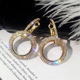 Creative Jewelry High-Grade Elegant Crystal Round Gold Colour Earrings - The Jewellery Supermarket