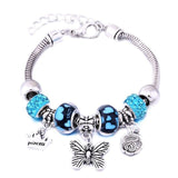 Crown Charm Lobster Buckle Snake Chain Beaded Bangles - The Jewellery Supermarket