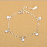 Cute 925 Silver Heart Bracelet Anklets- Wholesale Prices by Jewellery Supermarket