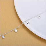 Cute 925 Silver Heart Bracelet Anklets- Wholesale Prices by Jewellery Supermarket - The Jewellery Supermarket
