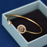 Cute AAA+ White Zircon Charming Tree Of Life Adjustable Rose Gold Silver Color Bracelet - The Jewellery Supermarket