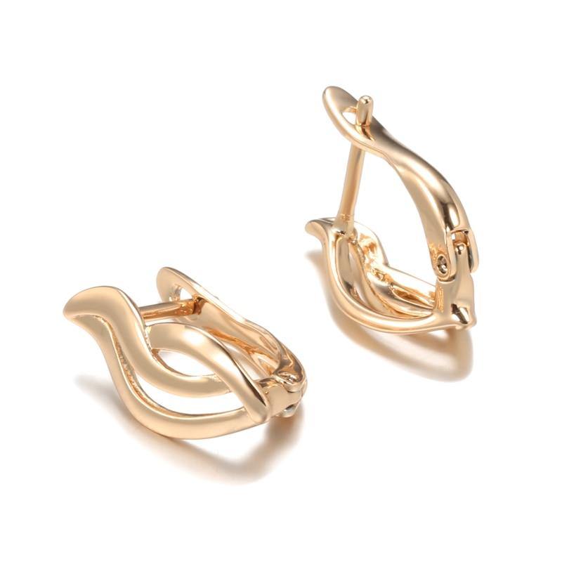 Cute High Quality New Hollow Rose Gold colour Glossy Leaf Earrings - The Jewellery Supermarket