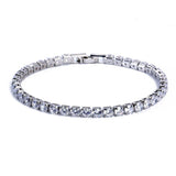 Dazzling 4mm Silver Color AAA+ Cubic Zirconia Diamonds Tennis Bracelet For Women