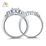Dazzling Round Cut 2-Pcs Simulated Lab Diamond Silver Promise Engagement Ring Set - The Jewellery Supermarket