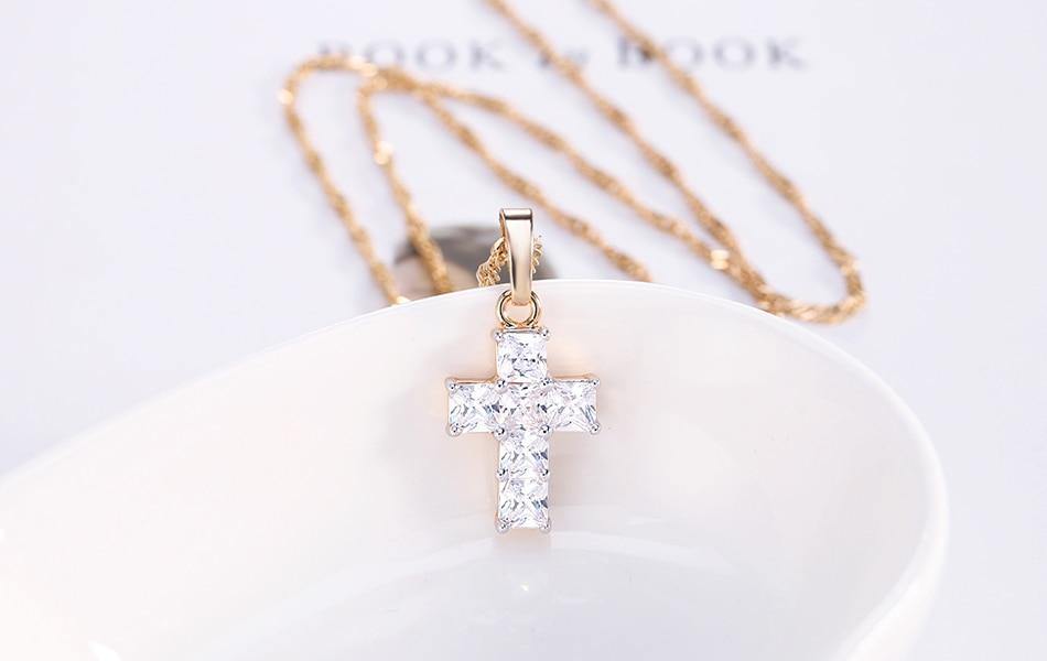 Delicate Gold Color Cross Pendant Necklace - Best Online Prices by Jewellery Supermarket - The Jewellery Supermarket