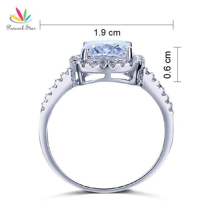 Delightful 3 Carat Cushion Cut Simulated Lab Diamond Silver Luxury Ring - The Jewellery Supermarket