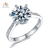 Delightful 3 Carat Simulated Lab Diamond Silver Wedding Anniversary Engagement Solitaire Ring - The Jewellery Supermarket