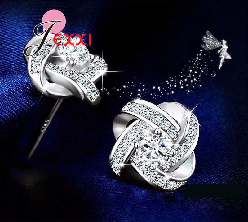 Delightful 925 Sterling Silver Cubic Zirconia Paved Stud Earrings - Best Online Prices by Jewellery Supermarket - The Jewellery Supermarket
