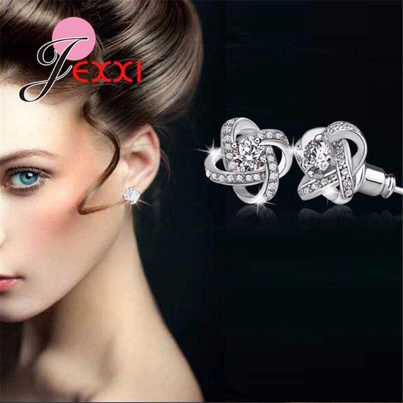 Delightful 925 Sterling Silver Cubic Zirconia Paved Stud Earrings - Best Online Prices by Jewellery Supermarket - The Jewellery Supermarket