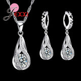 Delightful 925 Sterling Silver Water Drop AAA CZ Jewelry Sets  - Best Online Prices by Jewellery Supermarket