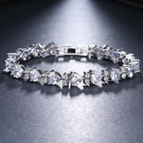Delightful Heart Shaped AAA Cubic Zircon Bangle Bracelet- Best Online Prices by Jewellery Supermarket