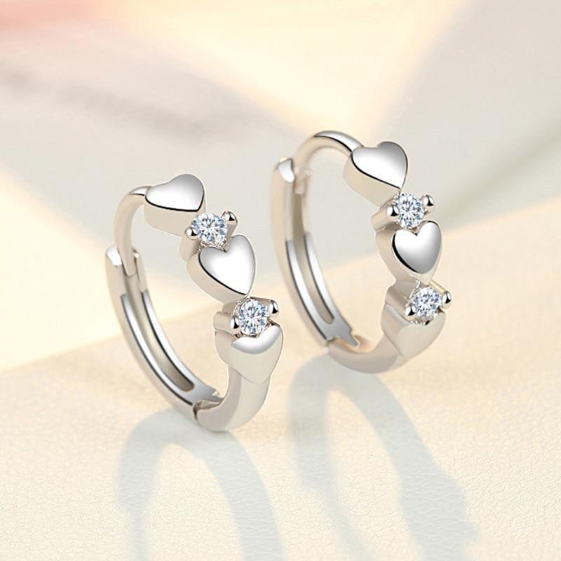 Elegant 925 Sterling Silver Crystal Heart Earrings - Best Online Prices by Jewellery Supermarket - The Jewellery Supermarket