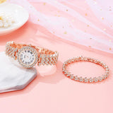 Elegant Luxury Rose Gold Colour Fashion Ladies Quartz CZ Diamonds Wrist watch - The Jewellery Supermarket