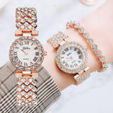 Elegant Luxury Rose Gold Colour Fashion Ladies Quartz CZ Diamonds Wrist watch