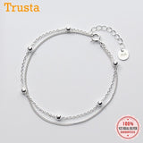 Elegant Sterling Silver Double Layer Beads Bracelet - Best Online Prices by Jewellery Supermarket