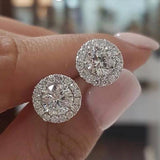 Enchanting 925 Sterling Silver Zircon Stud Earrings - Best Online Prices by Jewellery Supermarket