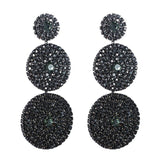 Exaggerated Multi-layer Round Drop Shiny Rhinestone Geometric Dangle Earrings - The Jewellery Supermarket