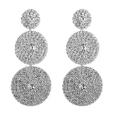 Exaggerated Multi-layer Round Drop Shiny Rhinestone Geometric Dangle Earrings - The Jewellery Supermarket