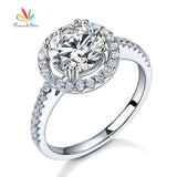 Excellent 2 Carat Simulated Lab Diamond Silver Wedding Anniversary Engagement Halo Ring - The Jewellery Supermarket