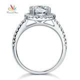 Excellent 2 Carat Simulated Lab Diamond Silver Wedding Anniversary Engagement Halo Ring - The Jewellery Supermarket