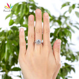 Excellent 2 Carat Simulated Lab Diamond Silver Wedding Anniversary Engagement Halo Ring - The Jewellery Supermarket