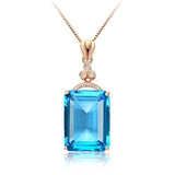 Excellent Blue Topaz Silver Pendant Necklace - The Jewellery Supermarket