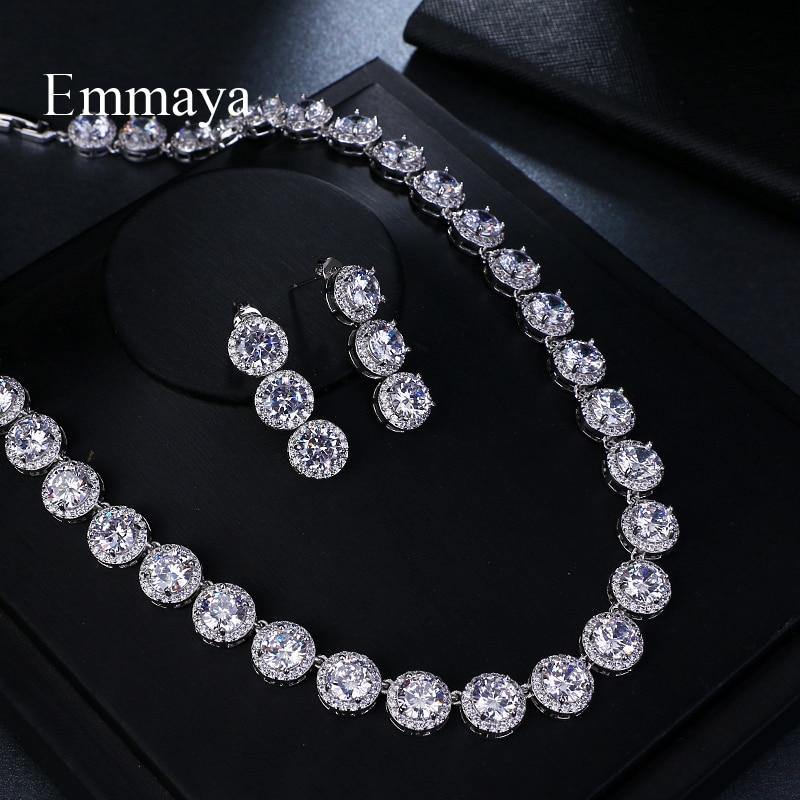 Excellent Round Jewellery White Gold Color AAA+ Cubic Zircon Jewelry Set - Best Online Prices by Jewellery Supermarket - The Jewellery Supermarket