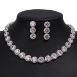 Excellent Round Jewellery White Gold Color AAA+ Cubic Zircon Jewelry Set - Best Online Prices by Jewellery Supermarket - The Jewellery Supermarket
