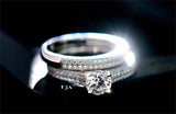 Exquisite 925 Silver AAAA+ Zircon Double Stackable Wedding Ring - The Jewellery Supermarket