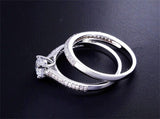 Exquisite 925 Silver AAAA+ Zircon Double Stackable Wedding Ring - The Jewellery Supermarket