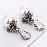 Exquisite Charming Fashion Imitation Pearl Earrings Inlaid Rhinestones - The Jewellery Supermarket