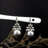 Exquisite Charming Fashion Imitation Pearl Earrings Inlaid Rhinestones - The Jewellery Supermarket