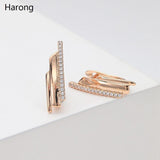 Exquisite Luxury Geometric Fashion Gold Colour Inlaid Crystal AAA+ Rhinestones Stud Earrings - The Jewellery Supermarket