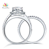 Fabulous 2 Ct Pear Cut Simulated Lab Diamond Silver Luxury Ring Set - The Jewellery Supermarket