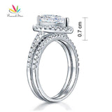 Fabulous 2 Ct Pear Cut Simulated Lab Diamond Silver Luxury Ring Set - The Jewellery Supermarket