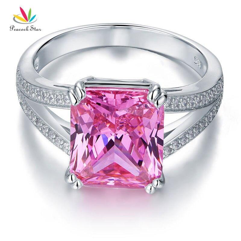Fascinating 6 Carat Fancy Pink Simulated Lab Diamond Silver Luxury Anniversary Ring - The Jewellery Supermarket