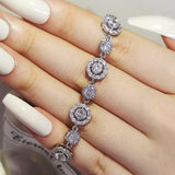 Fascinating New Luxury Round AAA+ CZ Diamonds Silver Bracelet Bangle - The Jewellery Supermarket
