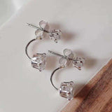 Fashion AAA+ Cubic Zirconia Diamonds Front And Back Stud Earrings - The Jewellery Supermarket