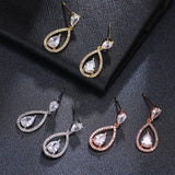 Fashion Classic Design AAA+ Cubic Zirconia Diamonds Water Drop Pendant Earrings - The Jewellery Supermarket