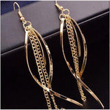 Fashion Geometric Design Gold Silver Black Spiral Twist Hanging Long Earrings - The Jewellery Supermarket
