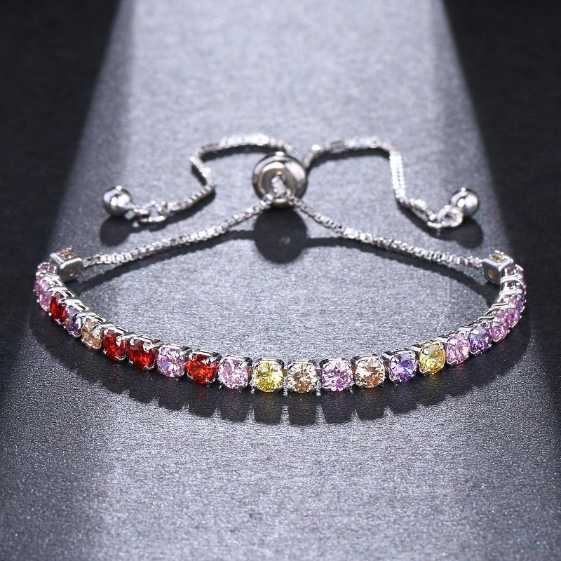 Fashion Luxury Rose Gold Colour AAA+ Cubic Zirconia Diamonds Tennis Bracelet - The Jewellery Supermarket