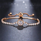 Fashion Luxury Rose Gold Colour AAA+ Cubic Zirconia Diamonds Tennis Bracelet - The Jewellery Supermarket