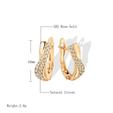 Fashion Natural Zircon Cross Stud Luxury Vintage Rose Gold Earrings - The Jewellery Supermarket