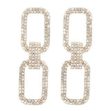 Fashion New Shiny Double-Sided Hanging Hollow Rhinestone Earrings - The Jewellery Supermarket