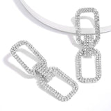 Fashion New Shiny Double-Sided Hanging  Hollow Rhinestone Earrings